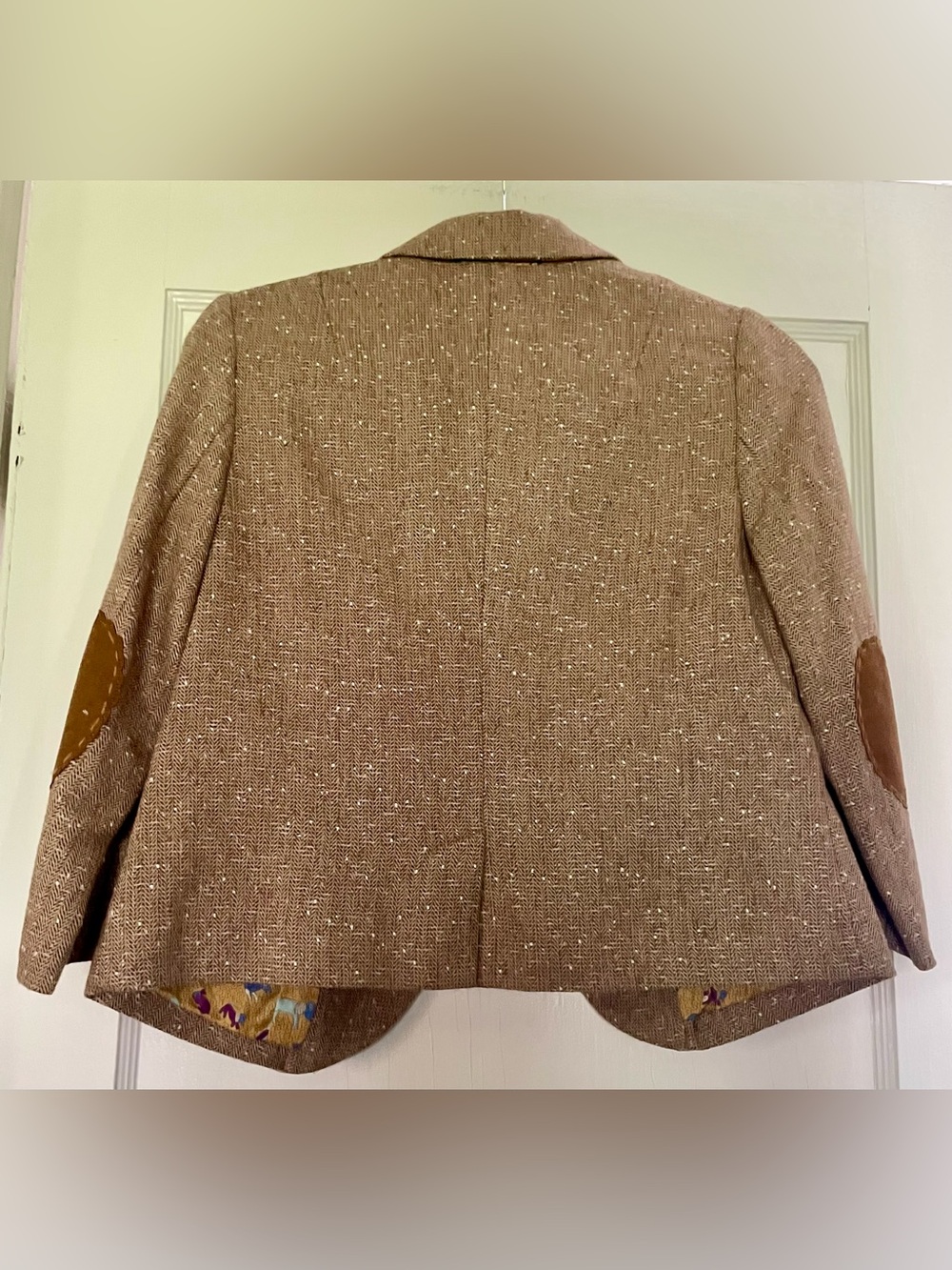 Tweed Blazer with Suede Elbow Patches - Picture 6 of 12